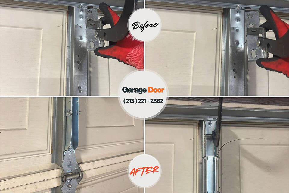 Before and after: garage door installation Devine, TX